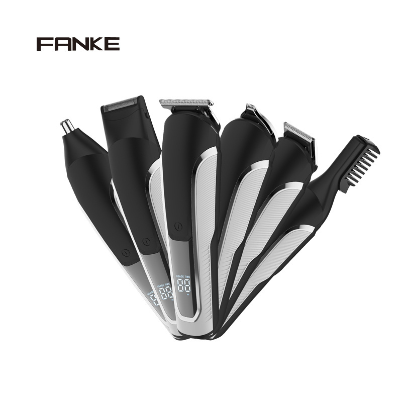 Multifunctional  Man Grooming Kit Replacement Blade Stainless Steel Metal Electric Usb Clippers  Hair Trimmer Set