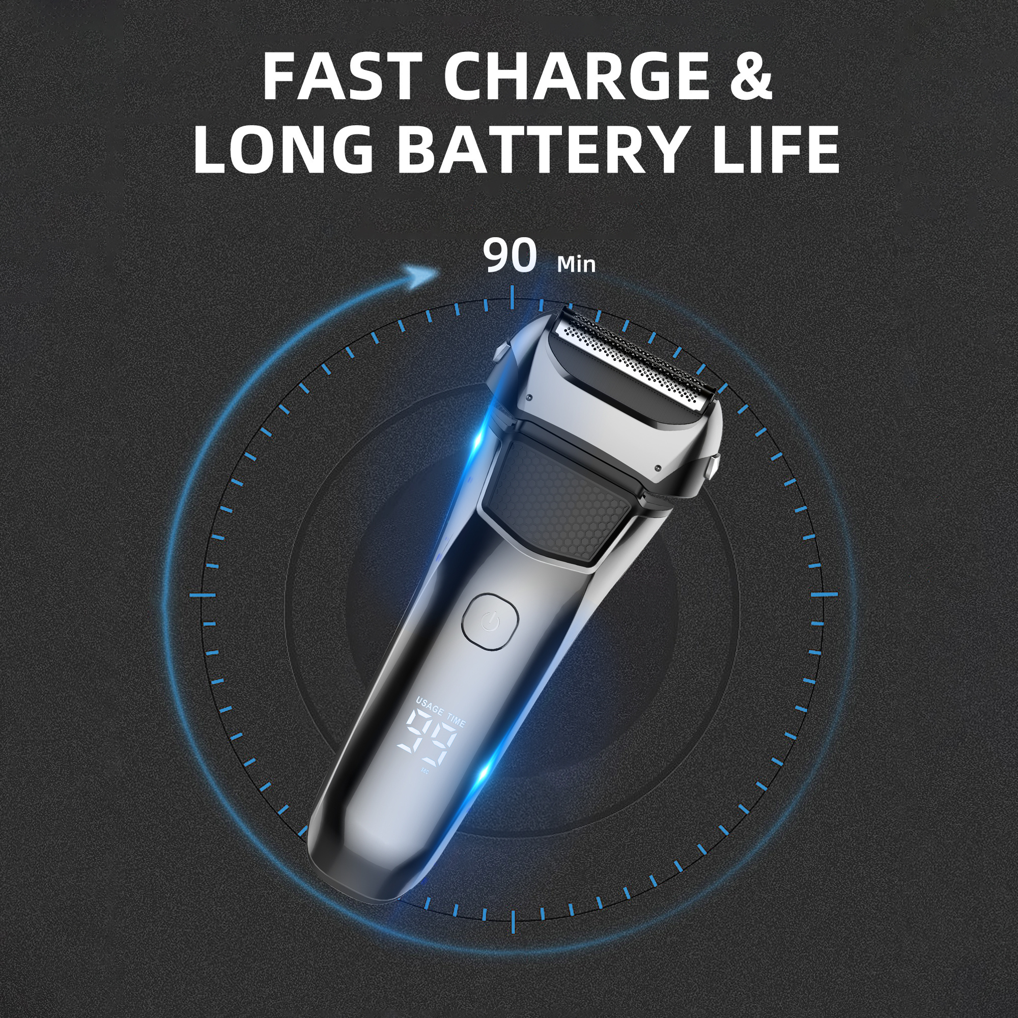 Factory Directly USB Rechargeable LED Electr Hair Reciprocating Razor face shaver Painless Electric Shaver For Men