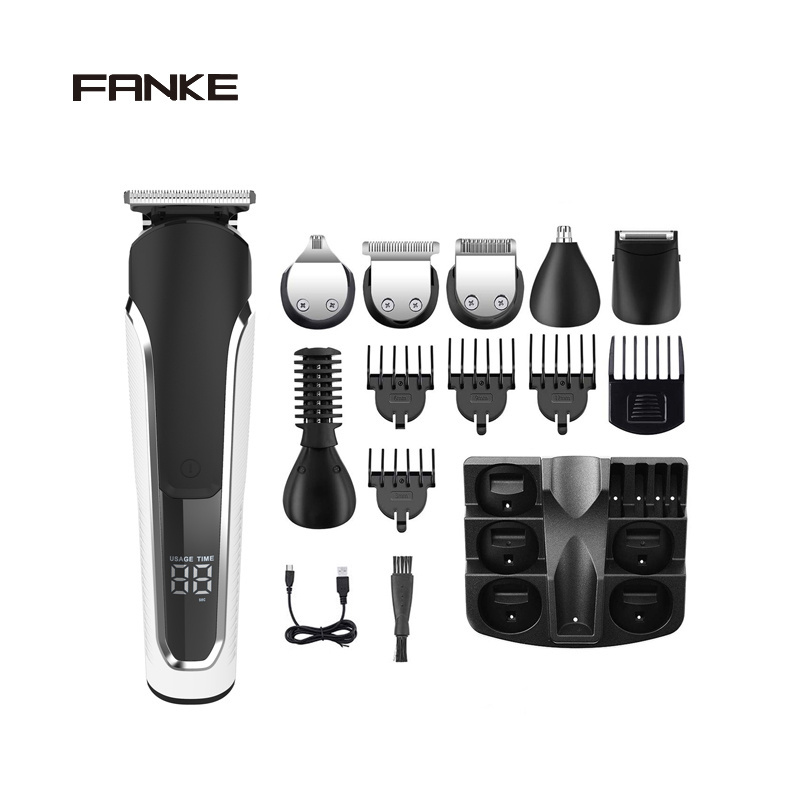 Multifunctional  Man Grooming Kit Replacement Blade Stainless Steel Metal Electric Usb Clippers  Hair Trimmer Set