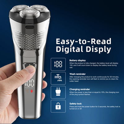 Electric Shaver Low Noise motor fast shaving USB Rechargeable Cordless Electric Razor