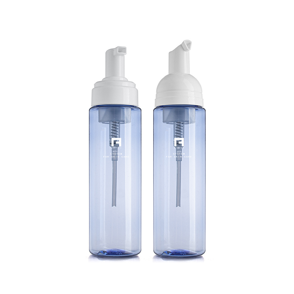 foaming bottle 200ml foam bottle blue printing foam pump bottle skincare packaging