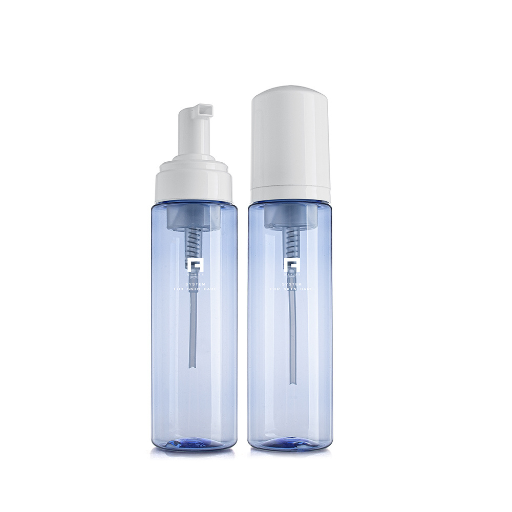 foaming bottle 200ml foam bottle blue printing foam pump bottle skincare packaging