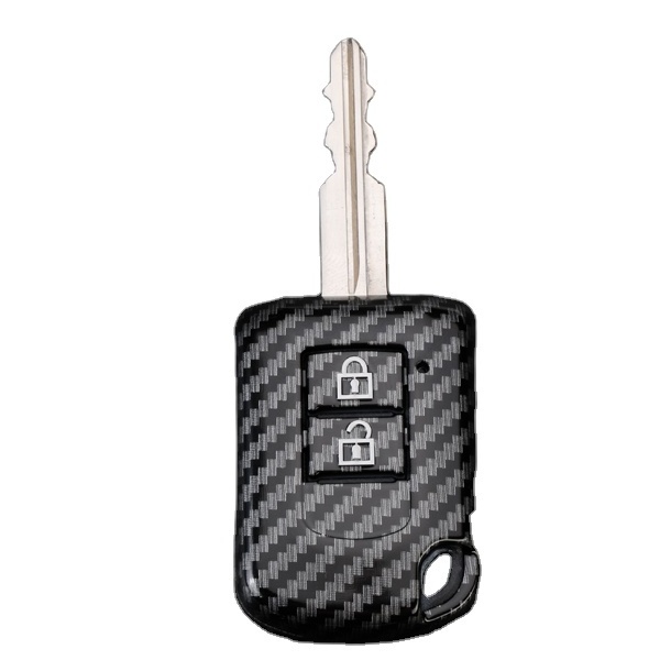 ODM Custom remote key silicone  carbon fiber pattern case shell holder protection car key cover For  Mitsubishi