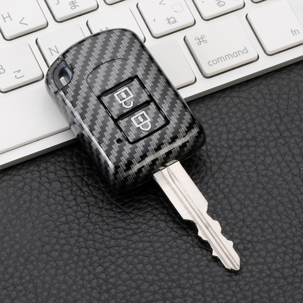 ODM Custom remote key silicone  carbon fiber pattern case shell holder protection car key cover For  Mitsubishi