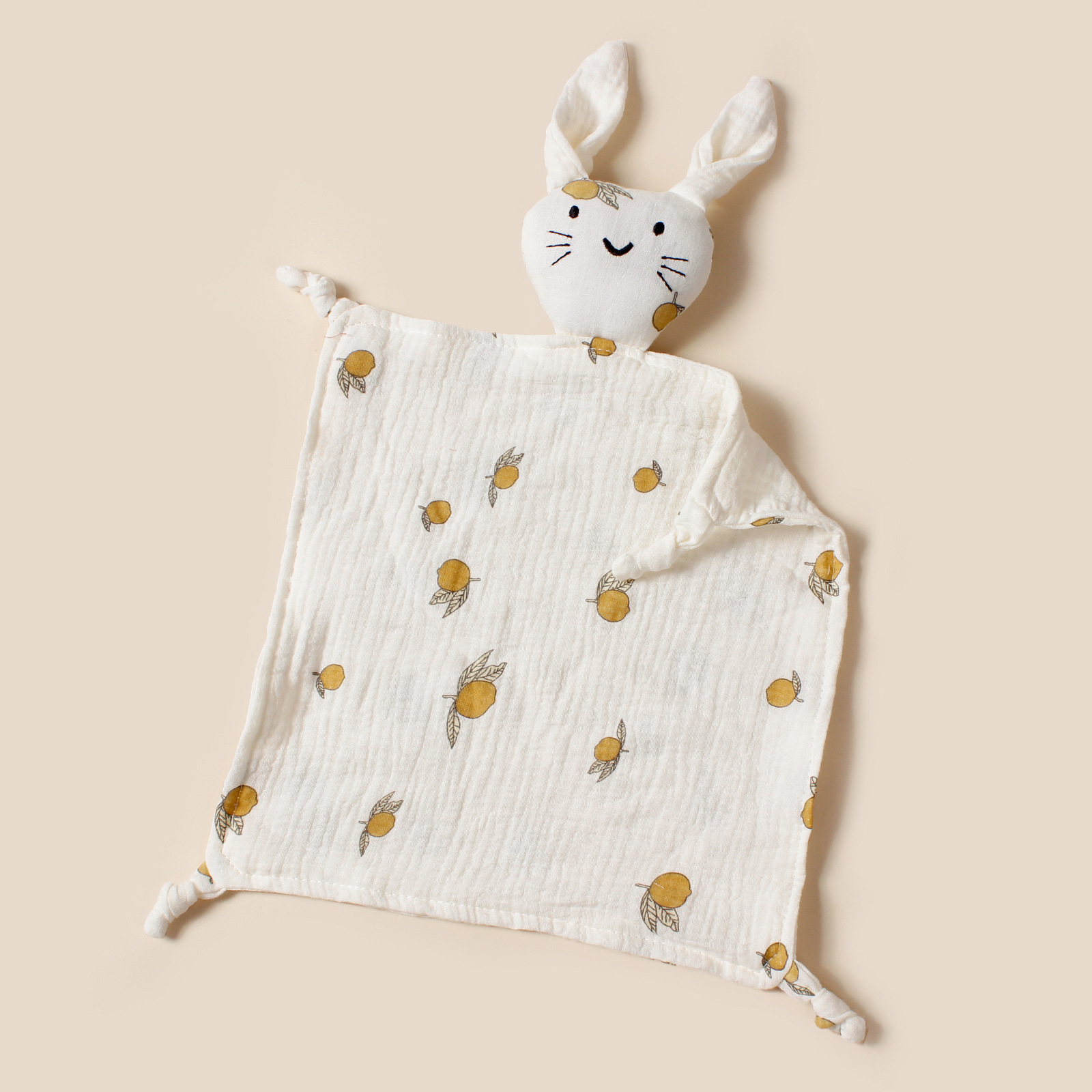 Soft Organic Cotton Muslin Comforter Blanket Cute Rabbit Cat Kids Sleep Toy Newborn Sleeping Dolls