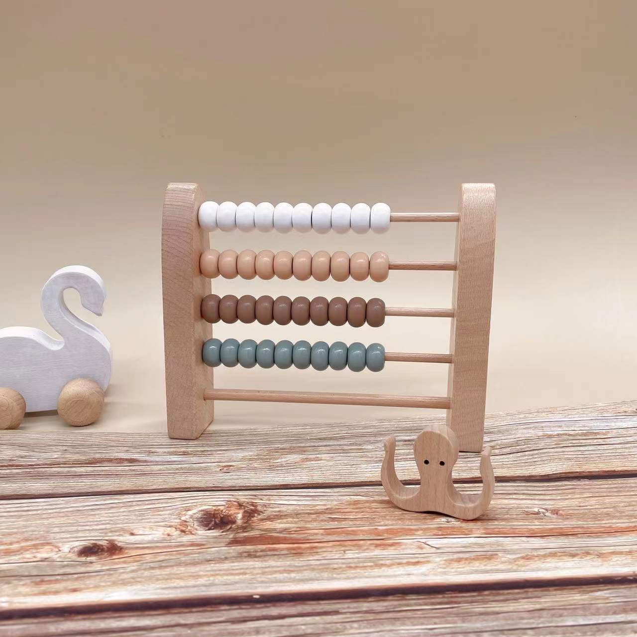 High Quality Beech Wood Abacus Kids Learning Toy Popular Early Educational Wooden Counting Frame Toys