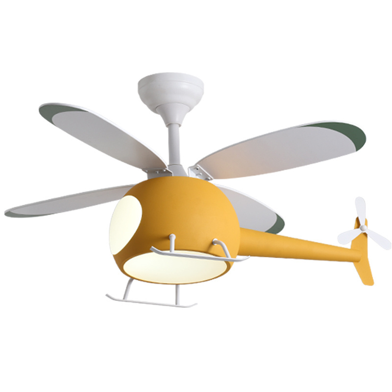 Helicopter kid DC 6-speed levels hanging fan with light children room dimmable ceiling fan light remote control