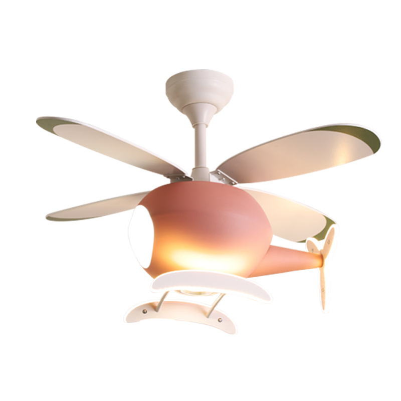 Helicopter kid DC 6-speed levels hanging fan with light children room dimmable ceiling fan light remote control