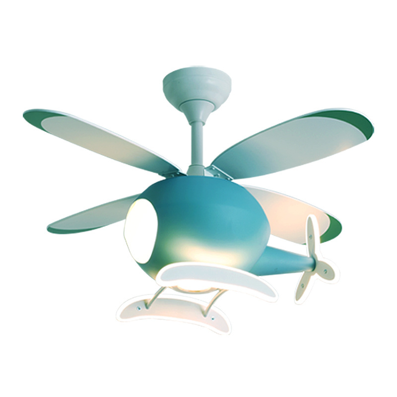 Helicopter kid DC 6-speed levels hanging fan with light children room dimmable ceiling fan light remote control