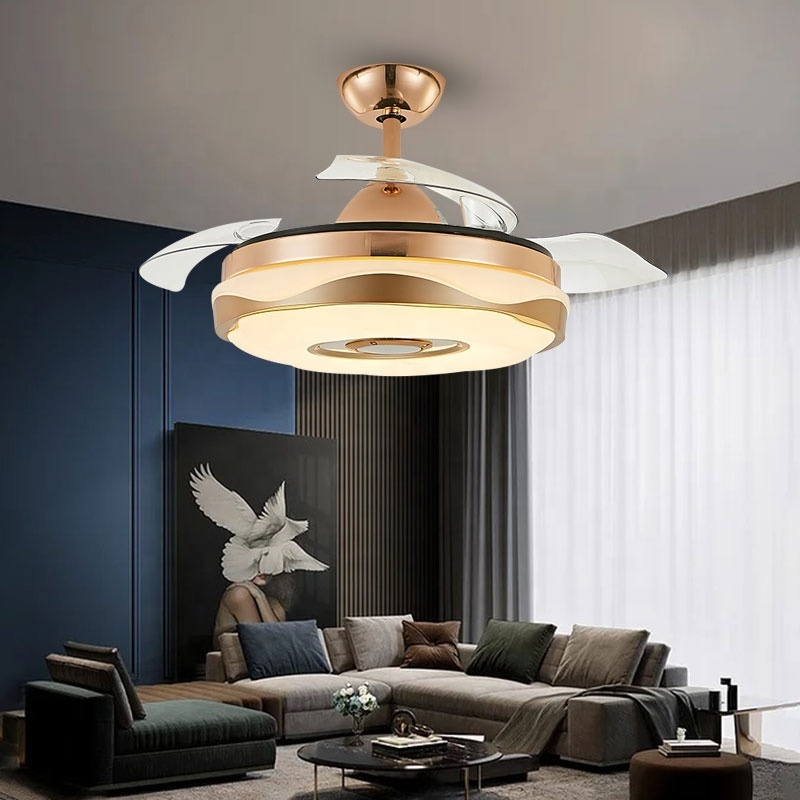 Super affordable ceiling fan with led light 42 inch frequency conversion speaker  ceiling fan light