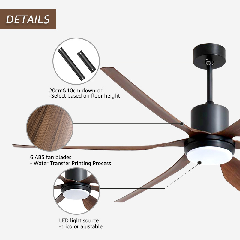 66 inch Large Industrial Ceiling Fan Remote Indoor Living Room  Modern Ceiling Fan with light