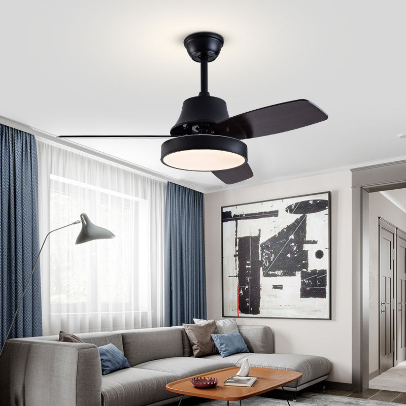 Nordic style Ceiling Fan Light Decorative Ceiling Fan with Light Western House Matte White LED ceiling fan with light