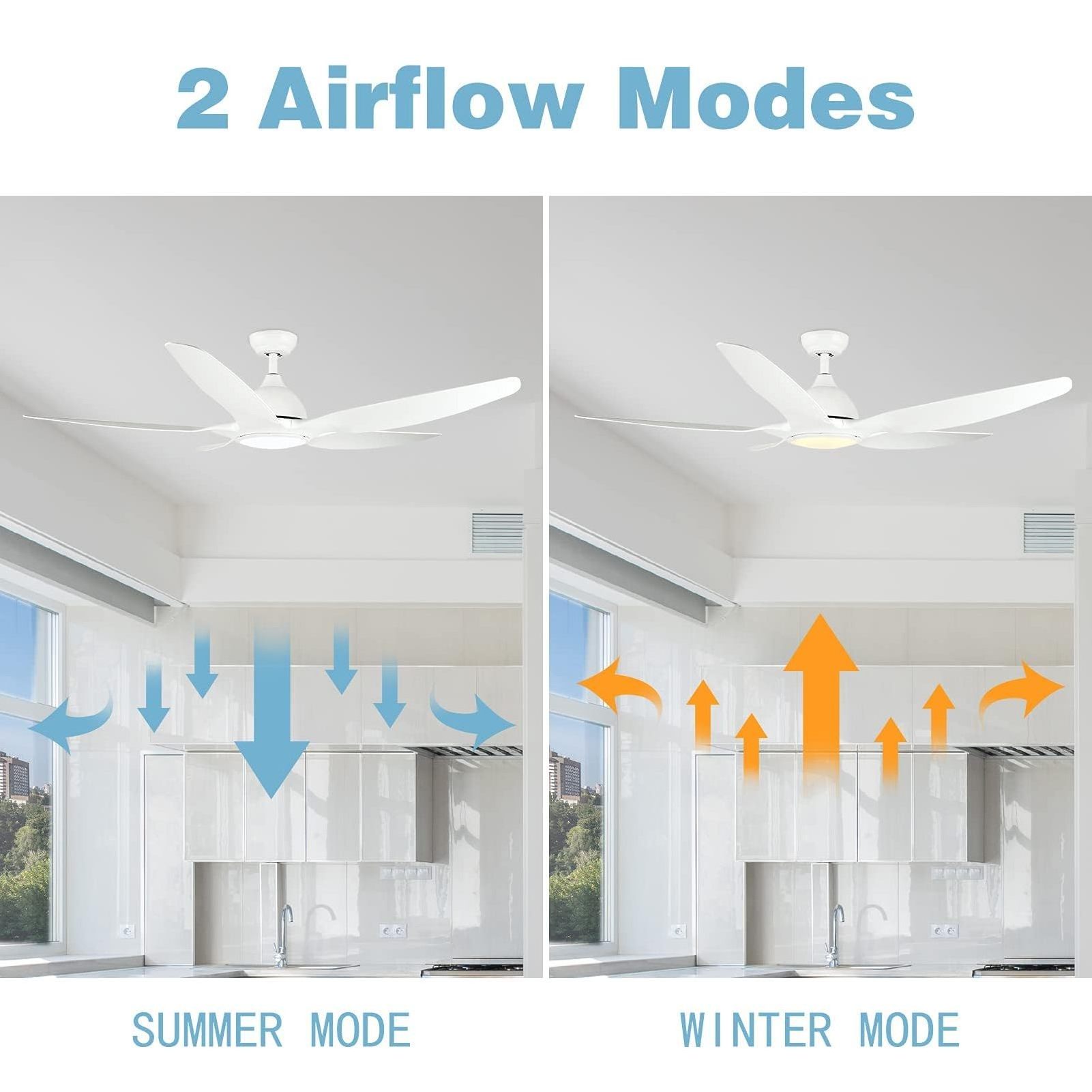 60 inch high cost-effective and powerful living room ceiling fan LED ceiling fan with light