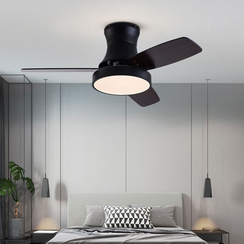 Nordic style Ceiling Fan Light Decorative Ceiling Fan with Light Western House Matte White LED ceiling fan with light