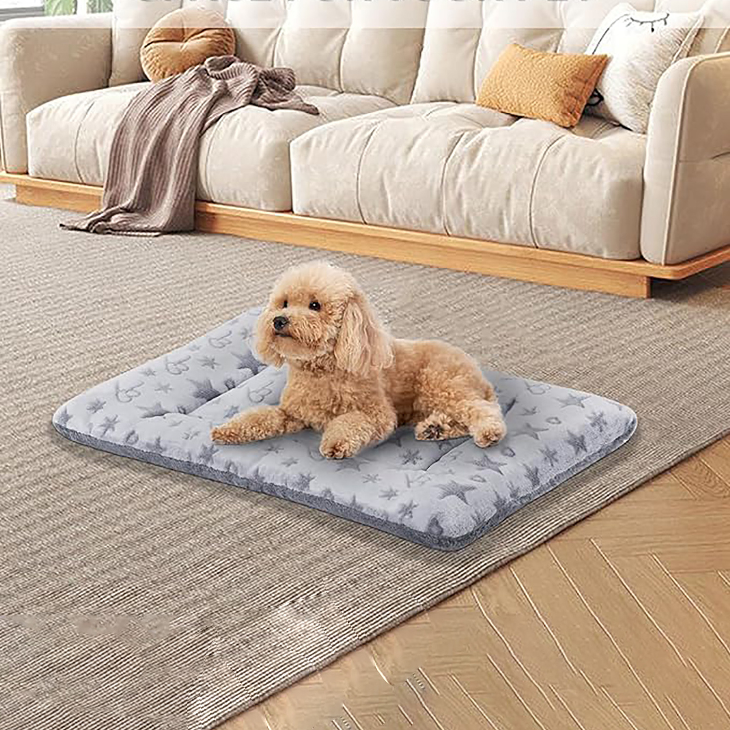 FANLINPT Dog Bed Mat Soft Warm Puppy Crate Mattress Washable Crate Kitten Sleeping Beds for Dogs Cats