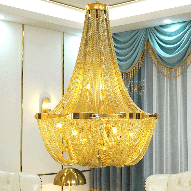 Luxury Pendant Light Modern Chandelier  Tassel Aluminum Ceiling Light Fixtures Postmodern Chandelier for Living Room