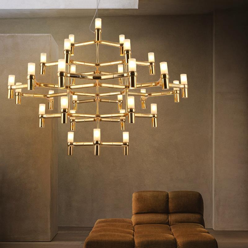 Modern Luxury Villa Foyer G9 High Ceiling Chandelier Metal Pendant Lights Cable Farmhouse Chandelier Lighting