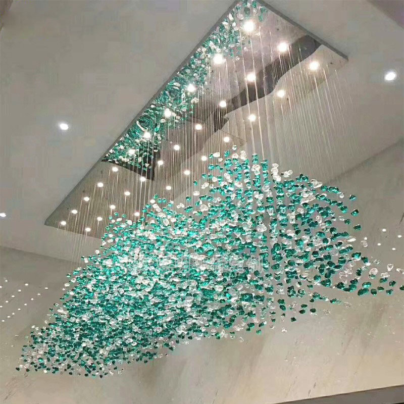 Crystal stone office lighting luxury designer light fixtures modern ceiling light agate hotel chandelier