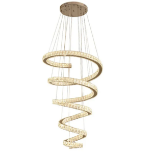 Modern Crystal Chandelier Contemporary LED Ceiling Light Luxury Spiral Staircase Lighting Fixture for Living Room