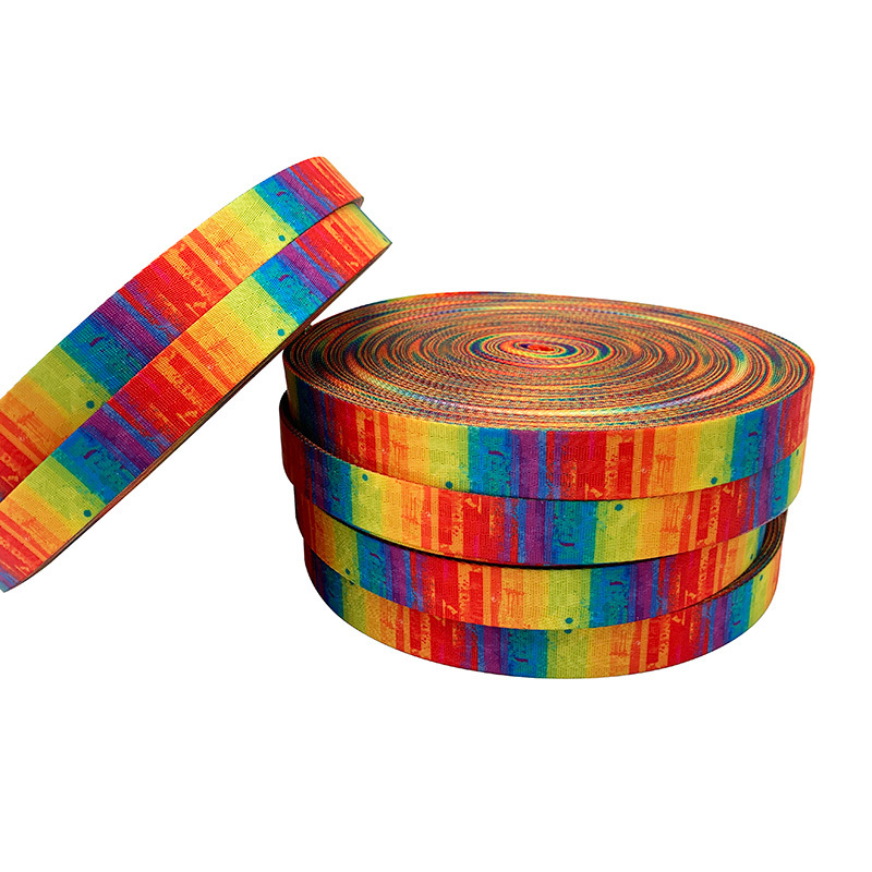 Hot sale colorful polyester webbing tape 1 inch nylon printed seatbelt webbing for dog collar