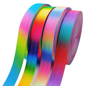 Custom Polyester 1 inch Webbing Strap Digital Nylon Colorful Seatbelt Webbing For Sewing Bag