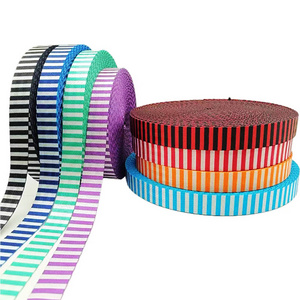 Hot sale colorful polyester webbing tape custom heat transfer Printed webbing strap for dog leash