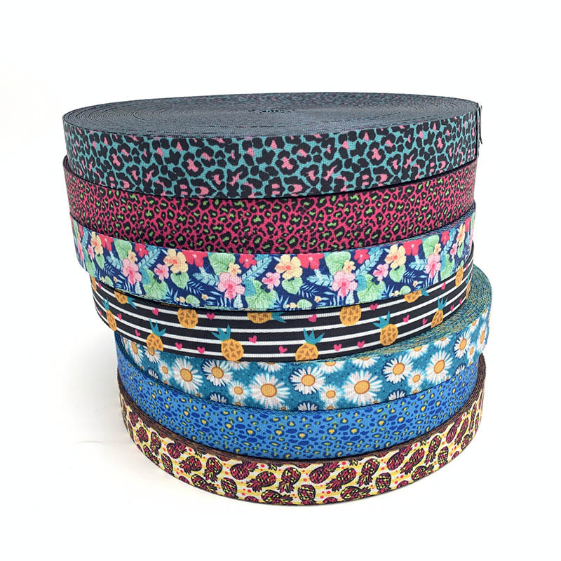 Hot sale colorful polyester webbing tape 1 inch nylon printed seatbelt webbing for dog collar