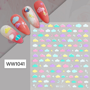 Factory Wholesale Nail art sticker macaroon star Heart Clouds dragon shiny nail decals nail art decoration