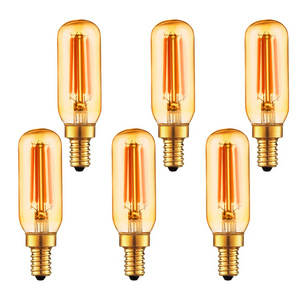 T6 Amber LED Bulb E12 Candelabra 40W Bulb Dimmable Edison Replacement Bulb for Chandelier Ceiling Fan and Pendant Light