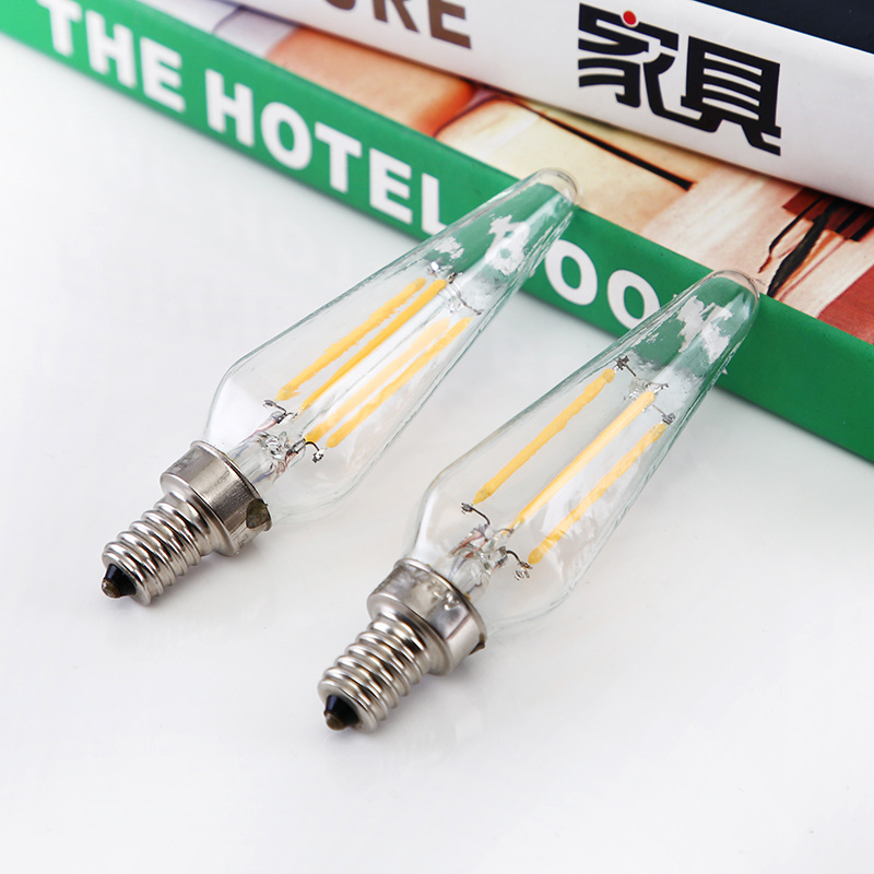 smart light filament C32 220V E14 4w led candle light bulb lamp with tail LED Bulb Lights led filament bulb