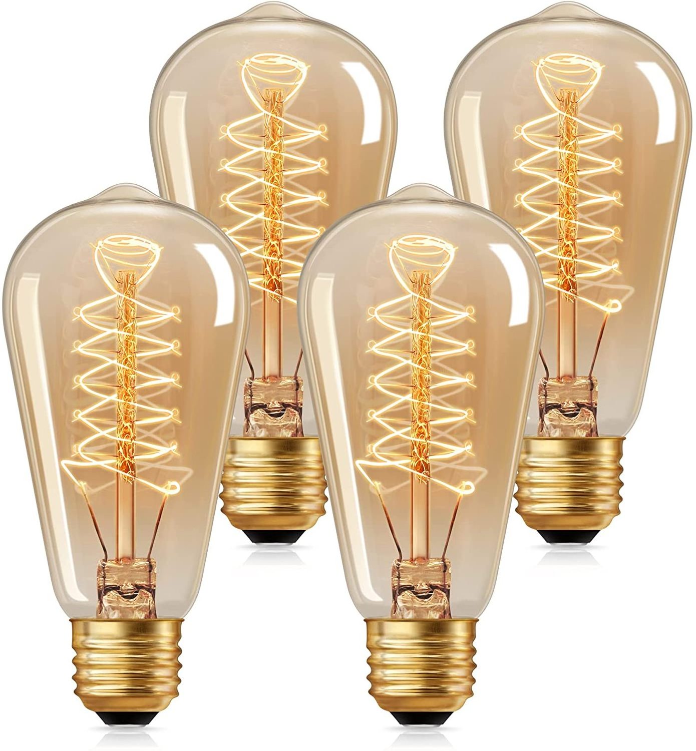 Vintage incandescent bulb 2700K dimmable warm bulb ST58 style teardrop antique spiral smart led filament bulb