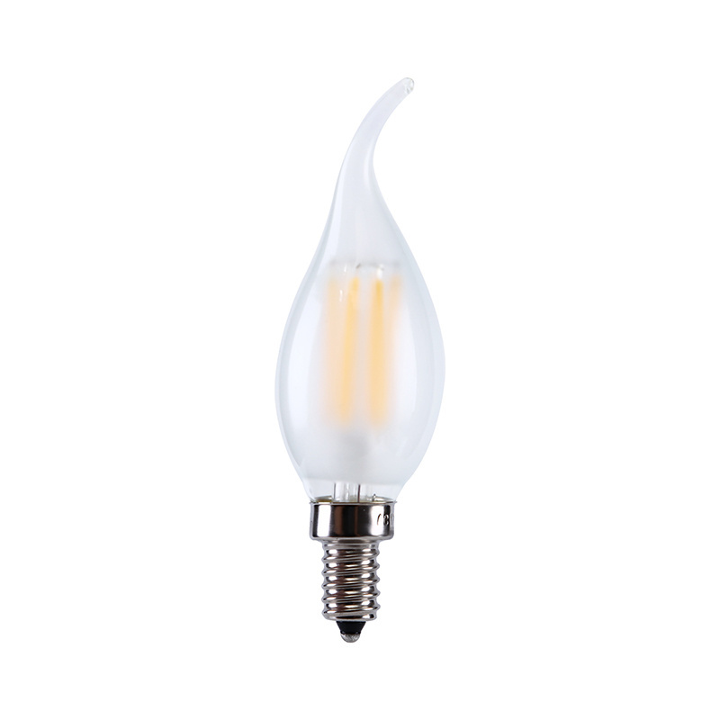 Dimmable filament LED bulb Candle C35 Warm White Ultra Bright Light 4W Glass Housing Bulb