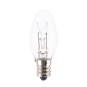 Custom Mini replacement candle C7 clear 1W 2W E12 base incandescent light Bulb