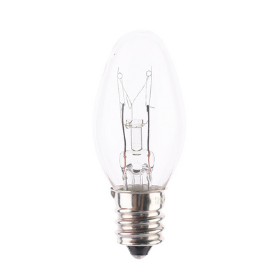 Custom Mini replacement candle C7 clear 1W 2W E12 base incandescent light Bulb