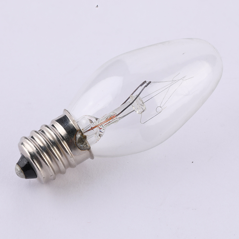 Custom Mini replacement candle C7 clear 1W 2W E12 base incandescent light Bulb