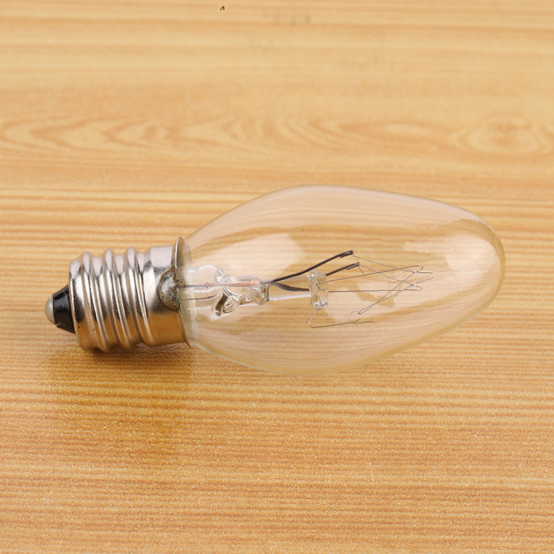 Custom Mini replacement candle C7 clear 1W 2W E12 base incandescent light Bulb