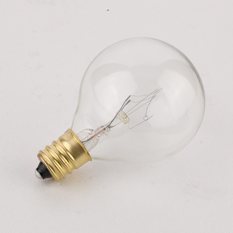 High quality G40 small clear glass replacement round incandescent light bulbs for patio