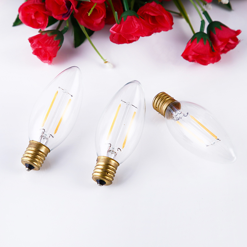 Decorative light C35 dimmable bulbs 2W 4W 6W candle filament bulb led christmas light