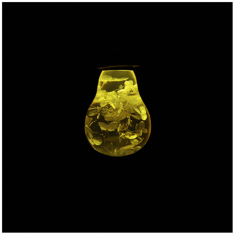 E.P Light Bulb Handmade Resin Led Yellow Hydrangea Bulb For Holiday Gifts Home Coffee Shop Decorations