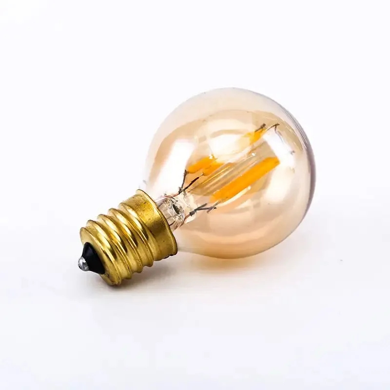 High Quality Amber E27 3W 2200K Edison G40 Mini Earth Light Golden Tone Dimmable LED Bulb Round Ball String Bulb