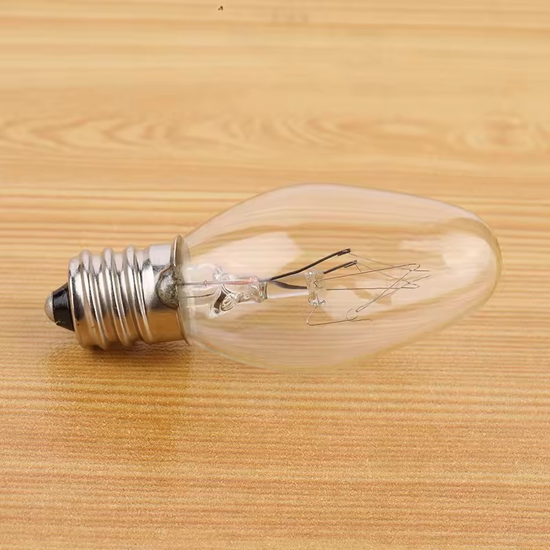 Factory wholesale mini replacement candles C7 transparent 1W 2W E12 base incandescent bulbs