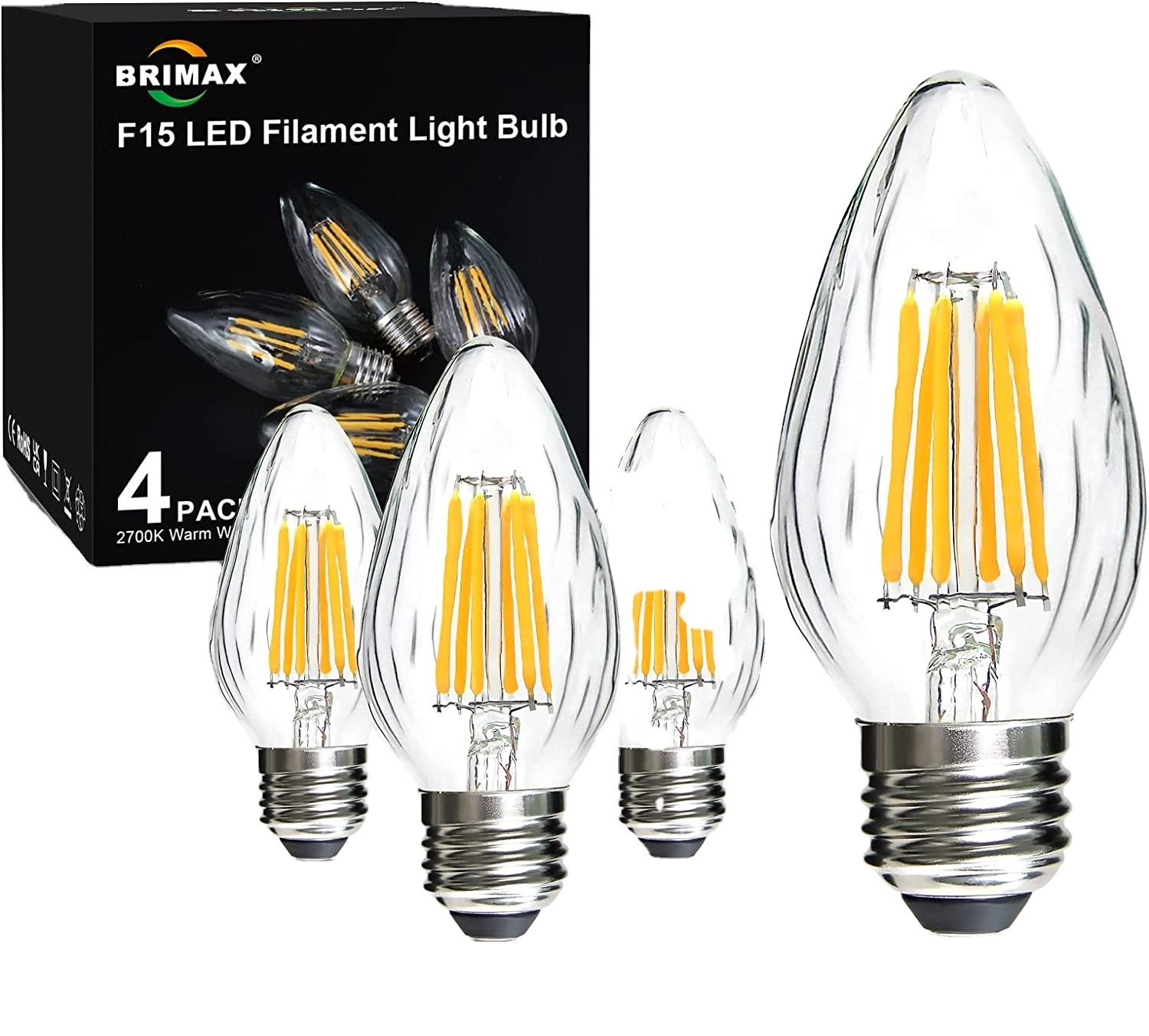 Factory Direct F15 Tapered Retro Edison Bulb White Incandescent Warm lamp bulb filament can be used for Led overhead lights and