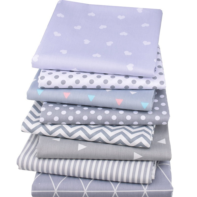 Geometrical Figure Fat Quarter Bundles Grey Cotton Fabric Quilting Patchwork Fanni 8pcs/lot Printed Fabric Trade Assurance Woven