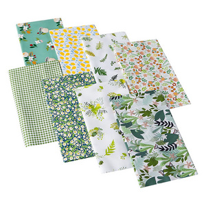 Patchwork Cotton Fabric Sets Patterns Craft Fabric Assorted Floral 8pcs Bundle Squares Green Printed Fabric Trade Assurance