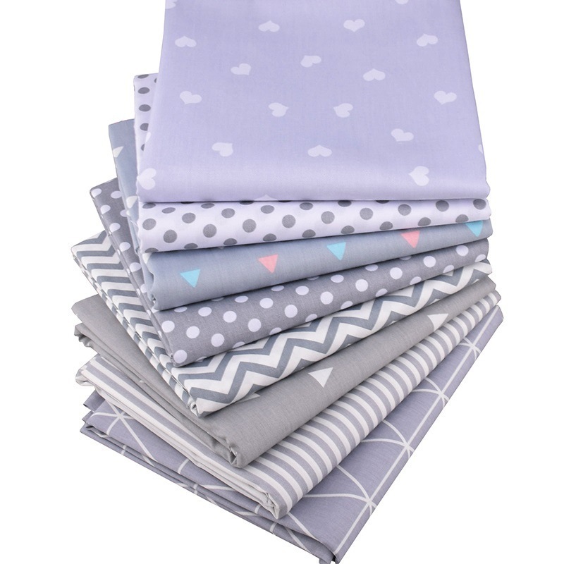 Geometrical Figure Fat Quarter Bundles Grey Cotton Fabric Quilting Patchwork Fanni 8pcs/lot Printed Fabric Trade Assurance Woven