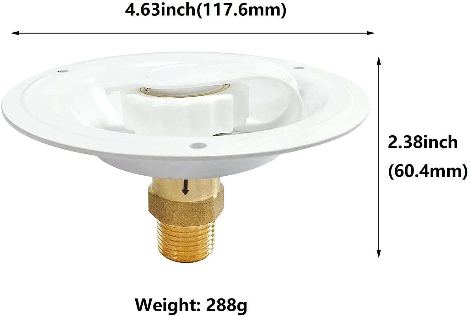 RV City Water Check Valve 3/4 NH Female to 1/2 NPT Male Lead-free Brass RV Flush Mount City Water Inlet Flange Check Valve