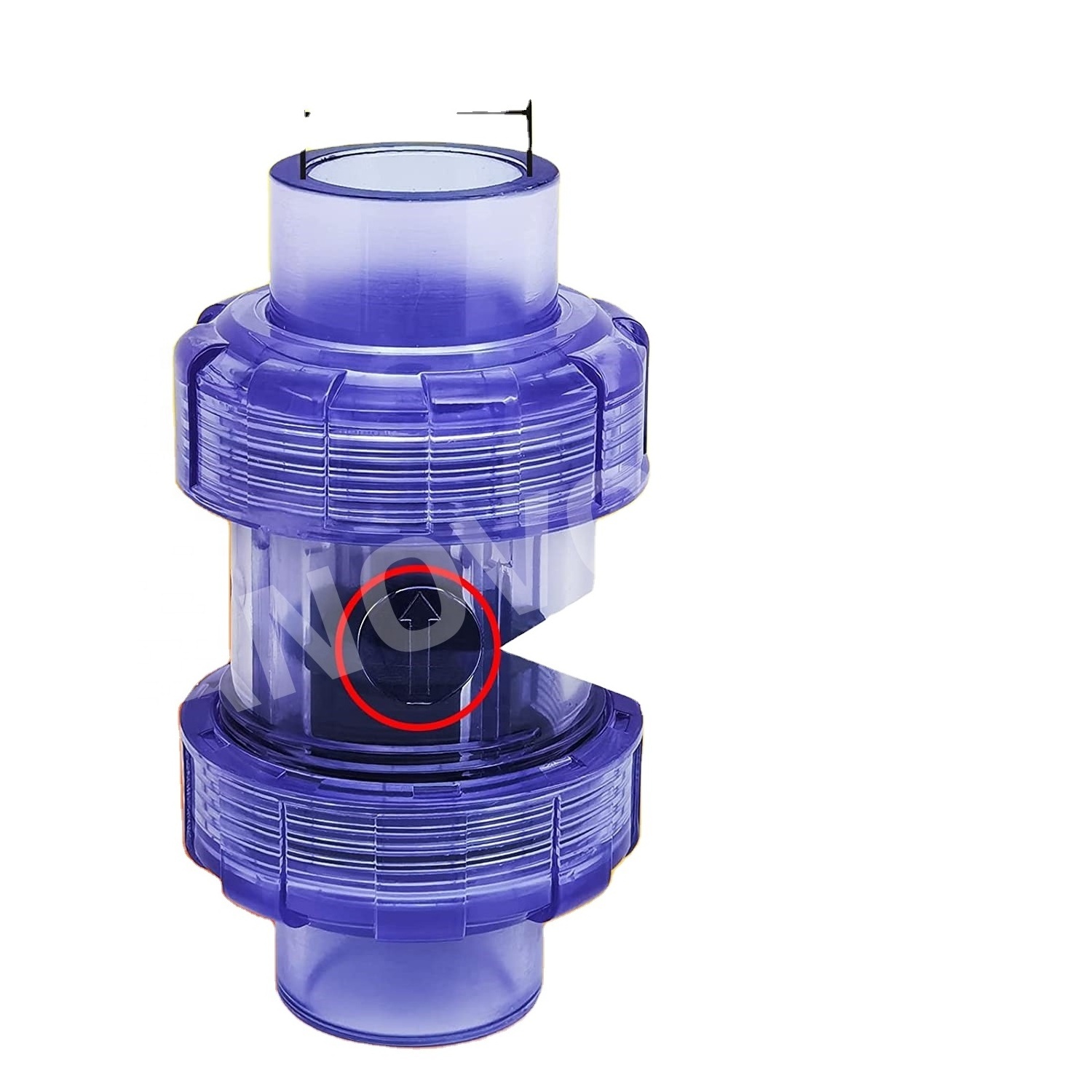 Transparent Blue UPVC Check Valve  PVC Union Check Valve   Heavy Duty Suitable for Sump Pump, Irrigation, Pool