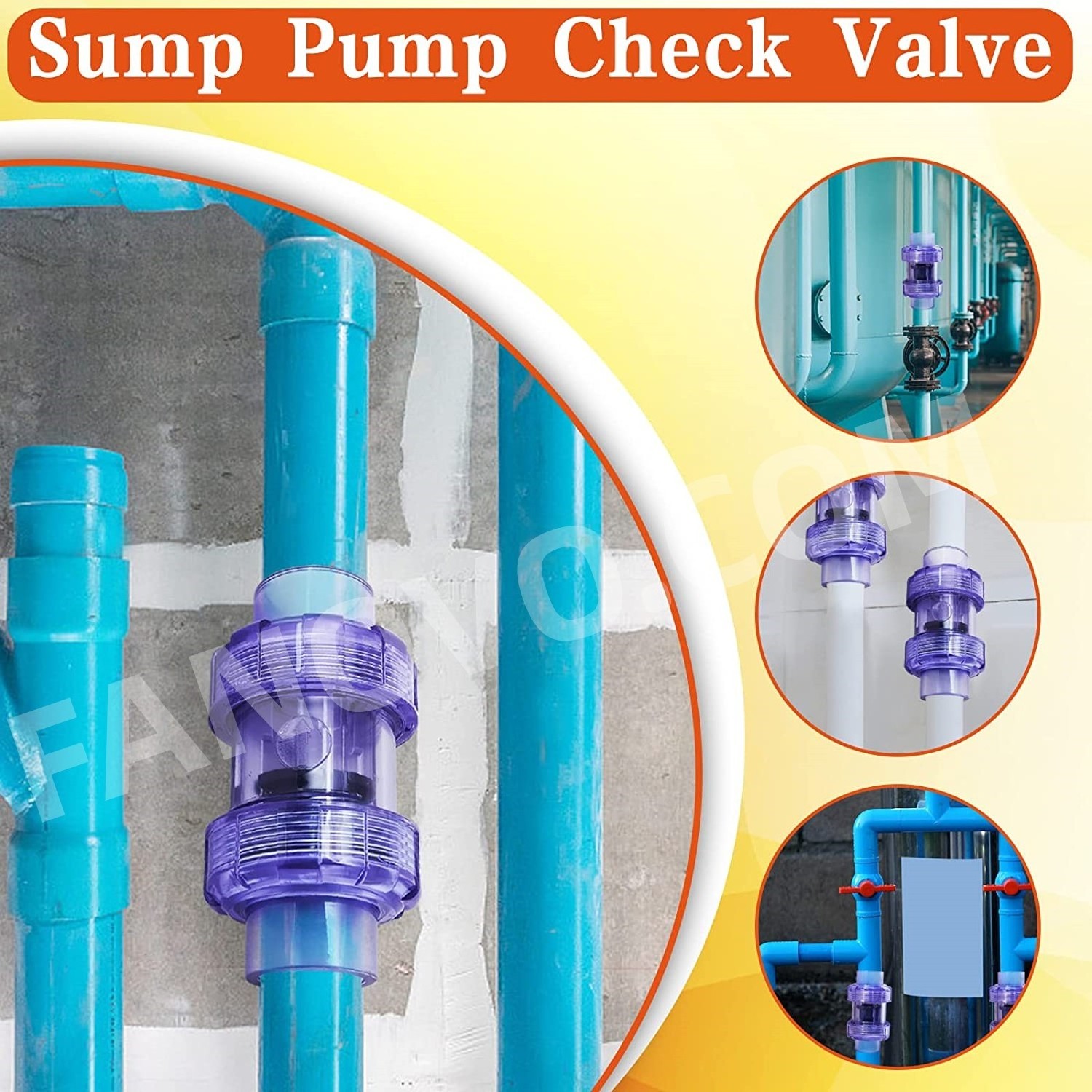 Transparent Blue UPVC Check Valve  PVC Union Check Valve   Heavy Duty Suitable for Sump Pump, Irrigation, Pool