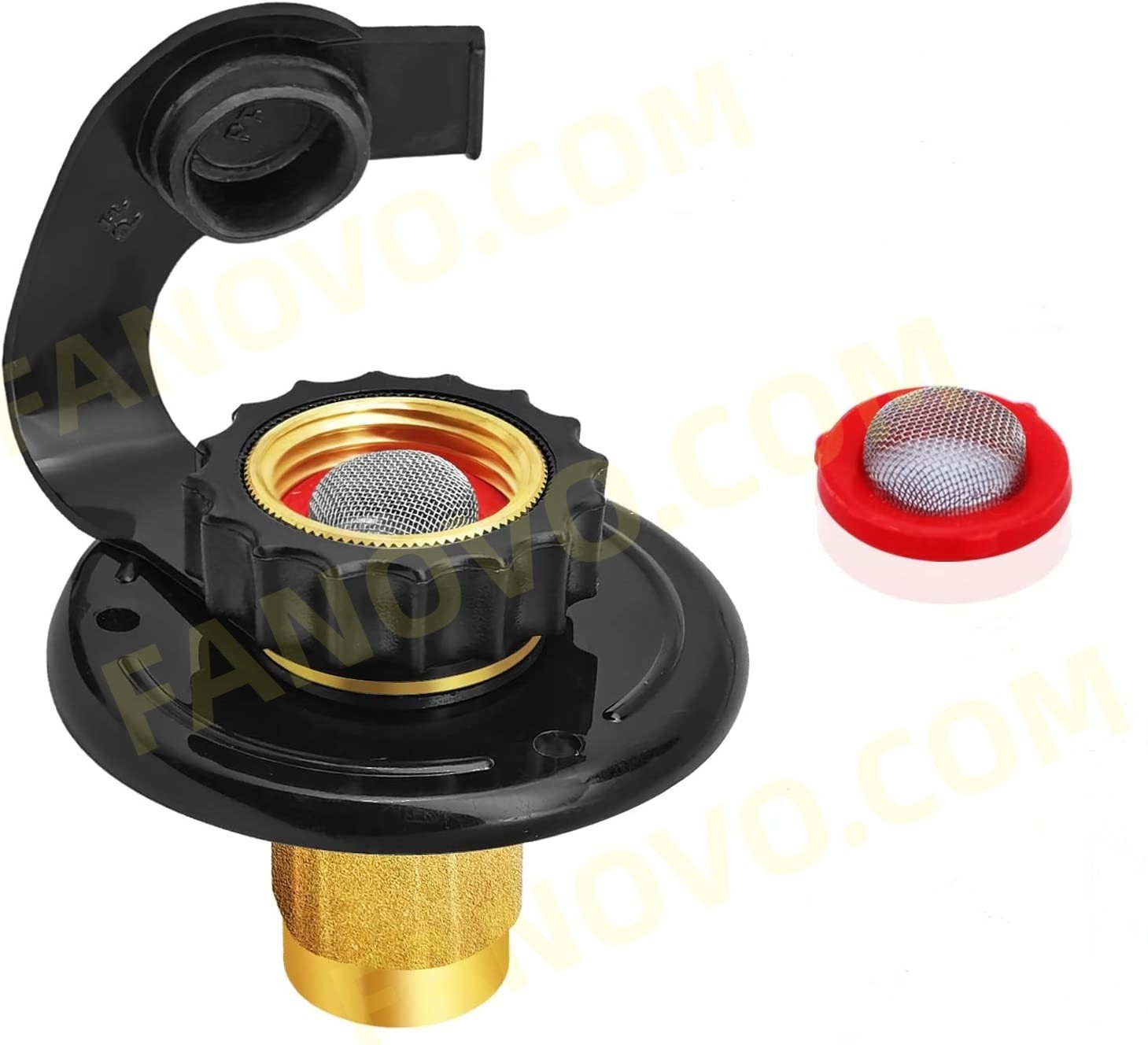 RV City Water Inlet with Check Valve  Lead-Free Brass RV City Water Flange Inlet Replacement