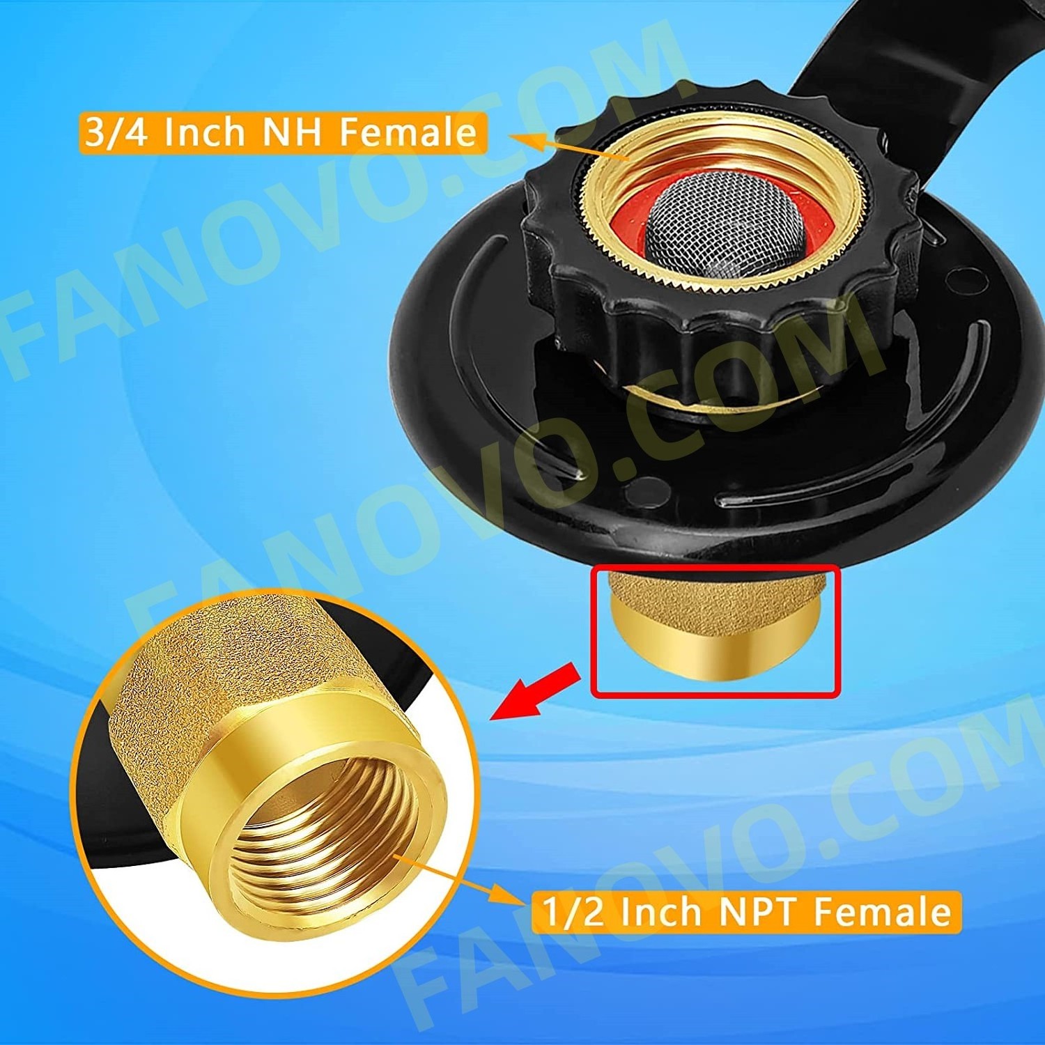 RV City Water Inlet with Check Valve  Lead-Free Brass RV City Water Flange Inlet Replacement